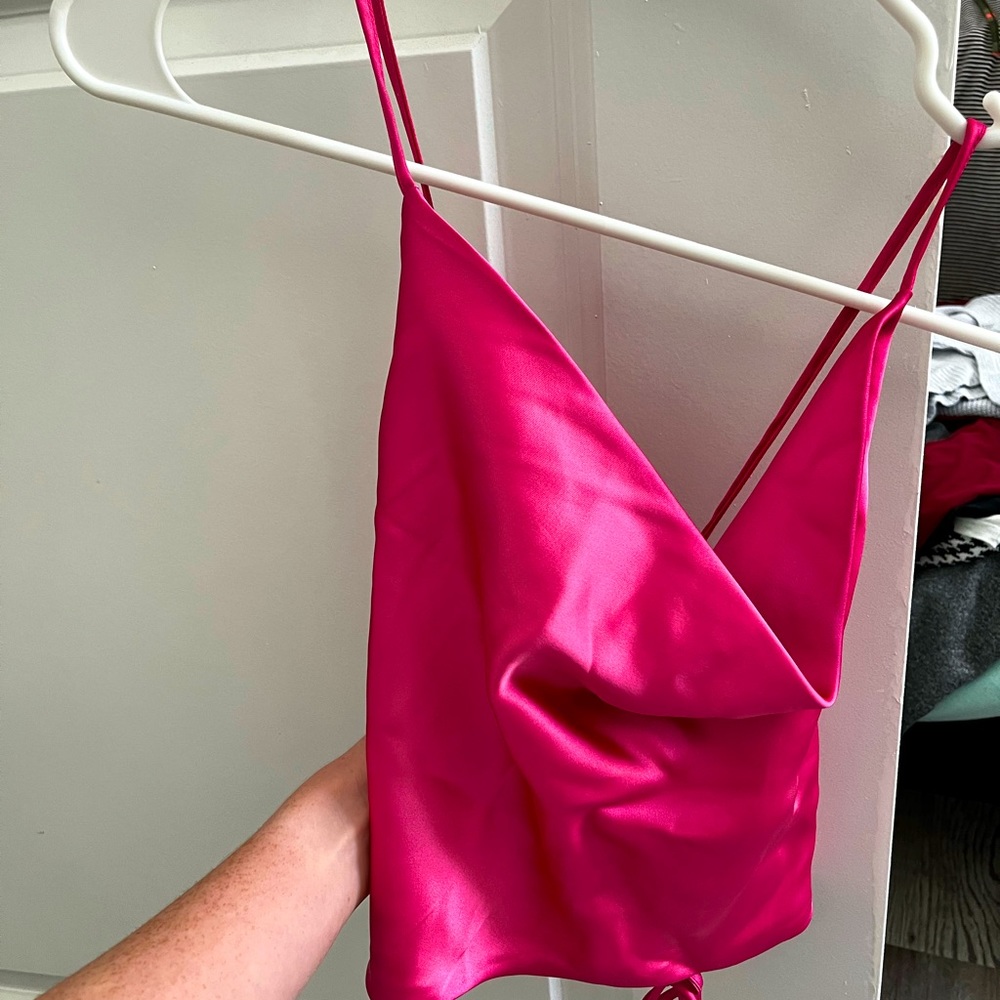 Garage Pink Cowl Neck Top